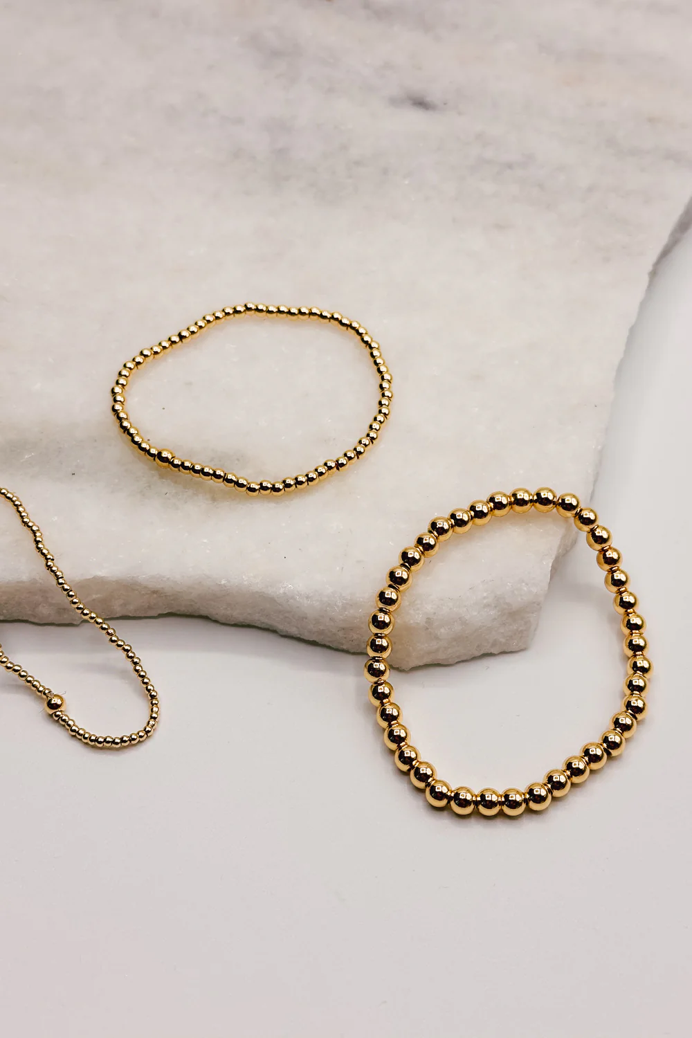 Clara Gold 6mm Beaded Water Resistant Bracelet - Image 4