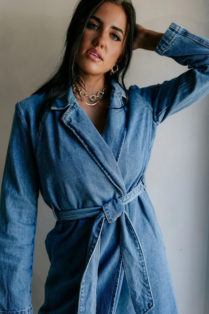 Clarissa Belted Denim Trench Coat - Image 5