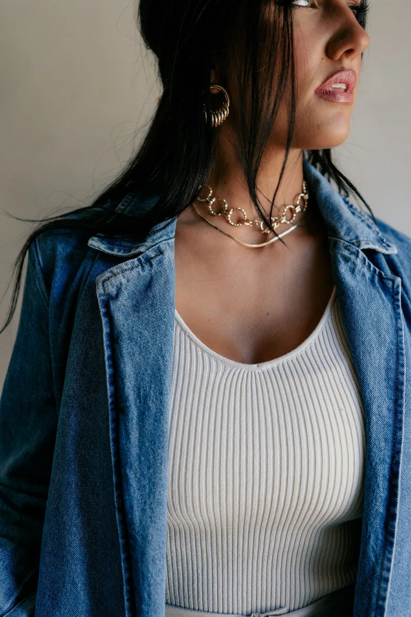 Clarissa Belted Denim Trench Coat - Image 9
