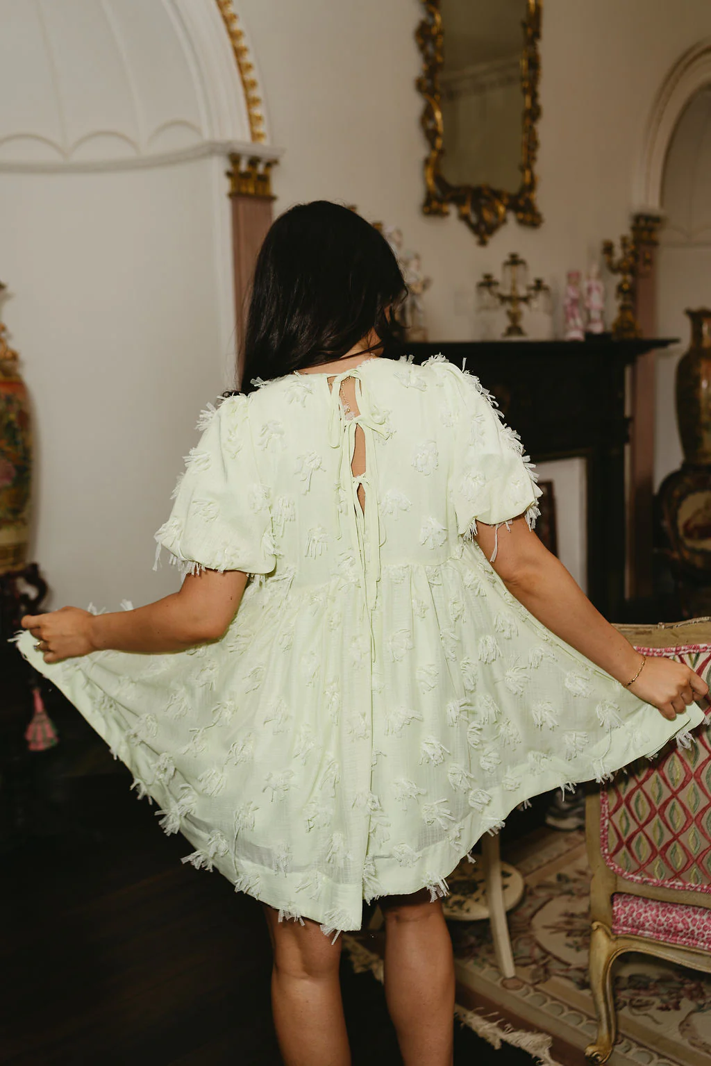 Clarissa Light Green Mini Dress - Image 10