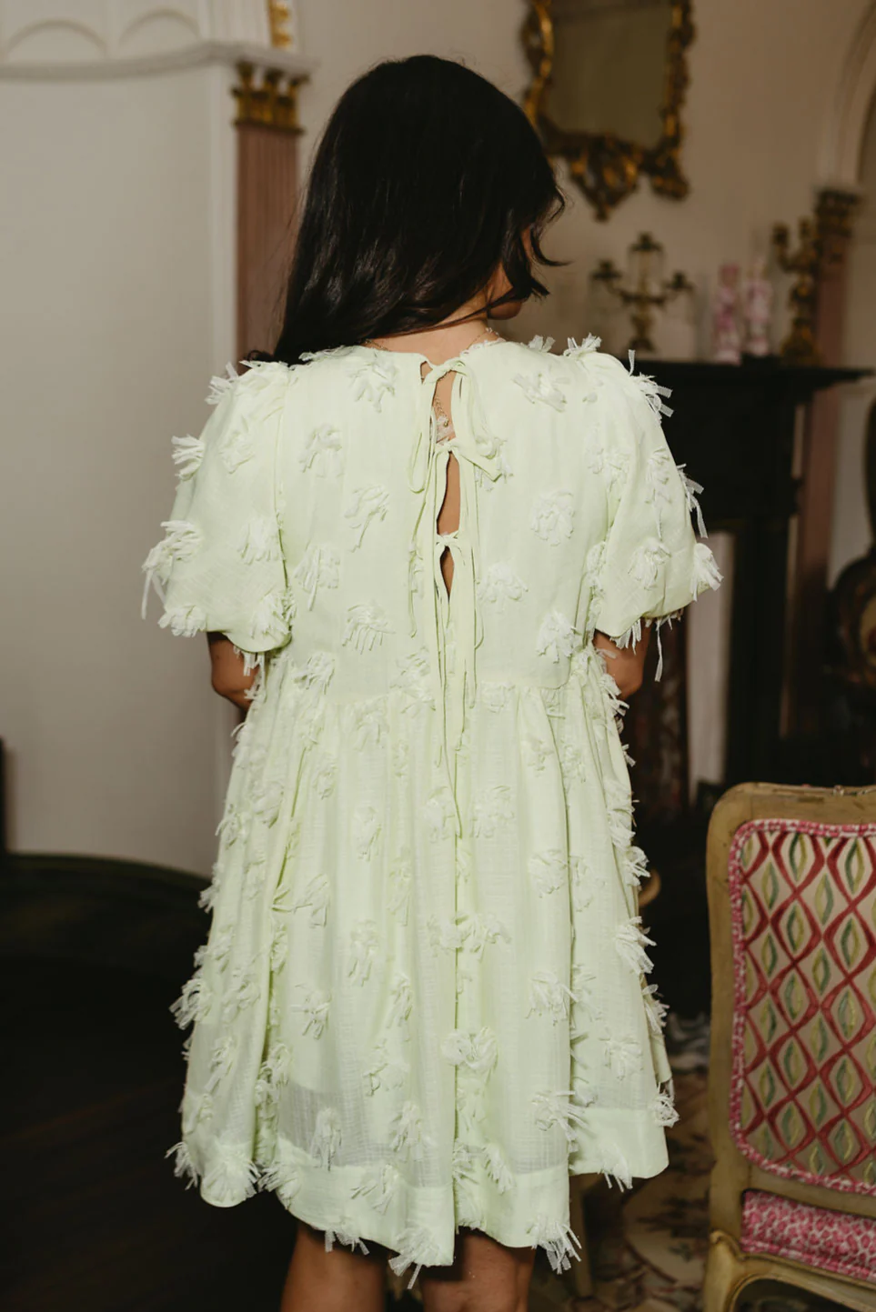 Clarissa Light Green Mini Dress - Image 4