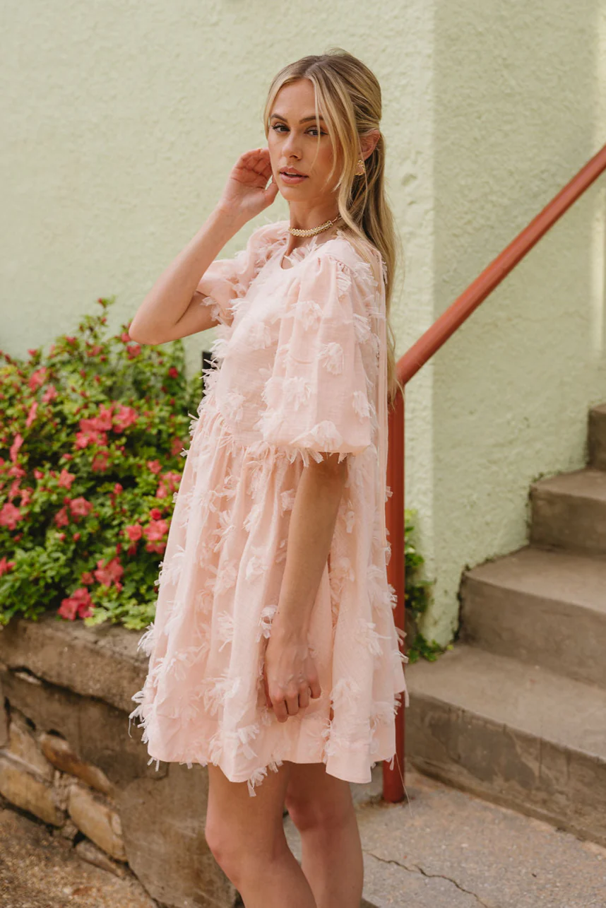Clarissa Light Pink Mini Dress - Image 3