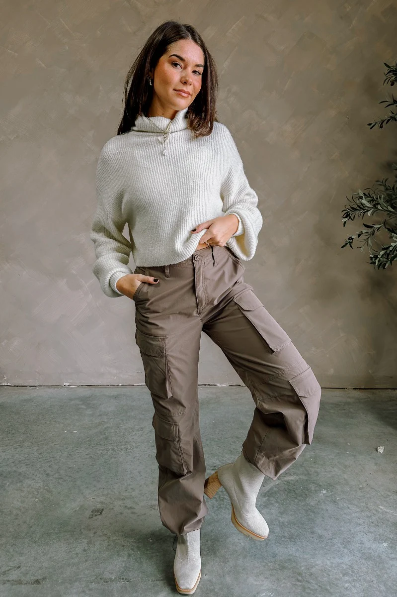 Cleo Brown Parachute Cargo Pants - Image 2