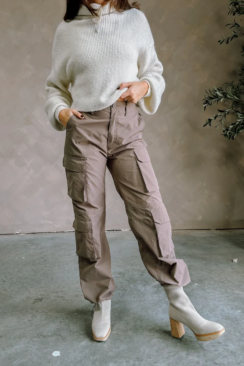 Cleo Brown Parachute Cargo Pants - Image 3