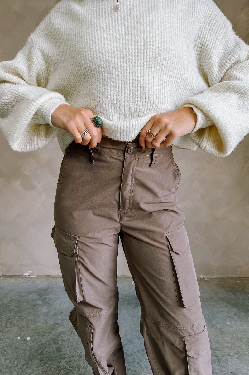 Cleo Brown Parachute Cargo Pants - Image 4