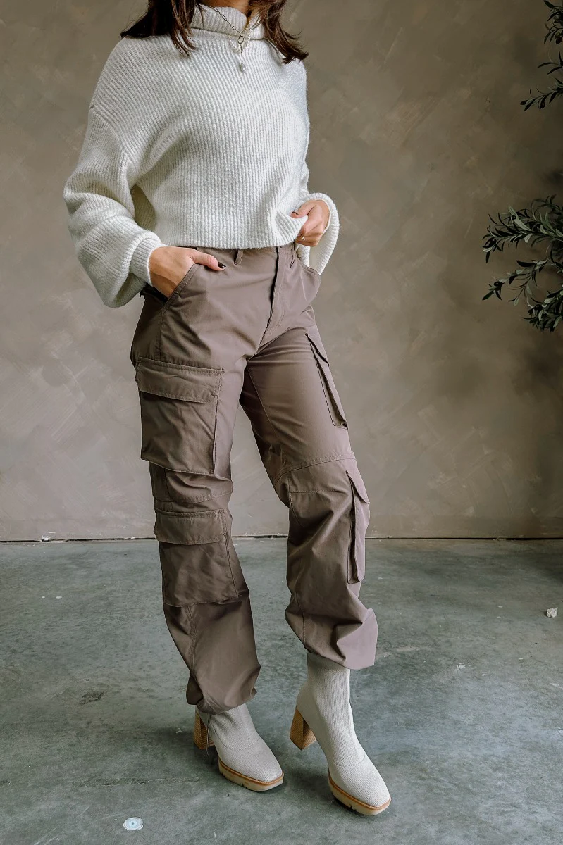 Cleo Brown Parachute Cargo Pants - Image 5