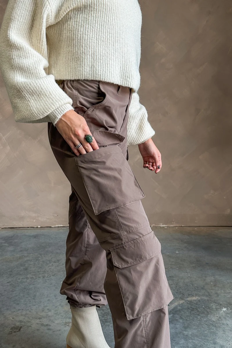 Cleo Brown Parachute Cargo Pants - Image 6