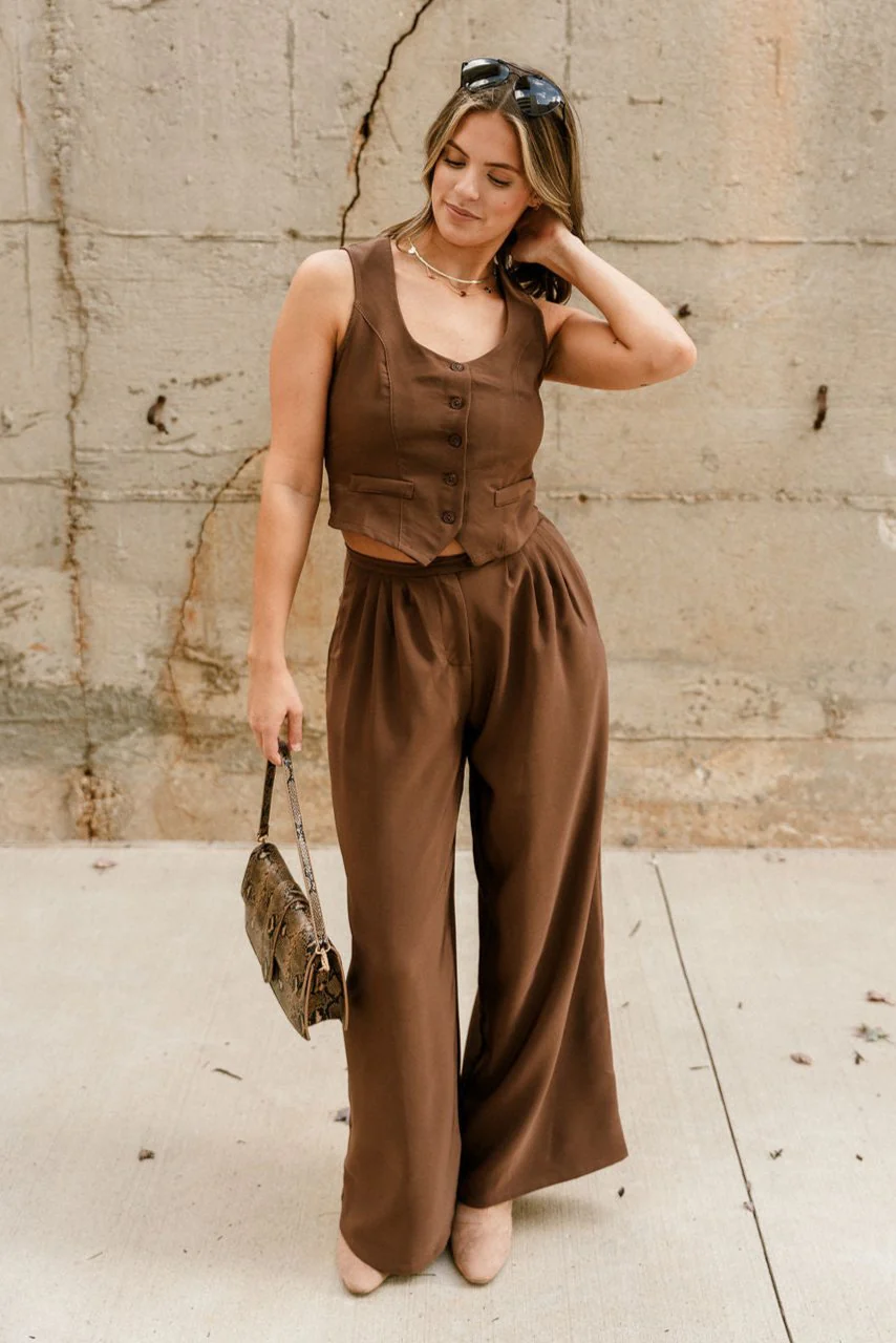 Cleo Brown Wide Leg Pants