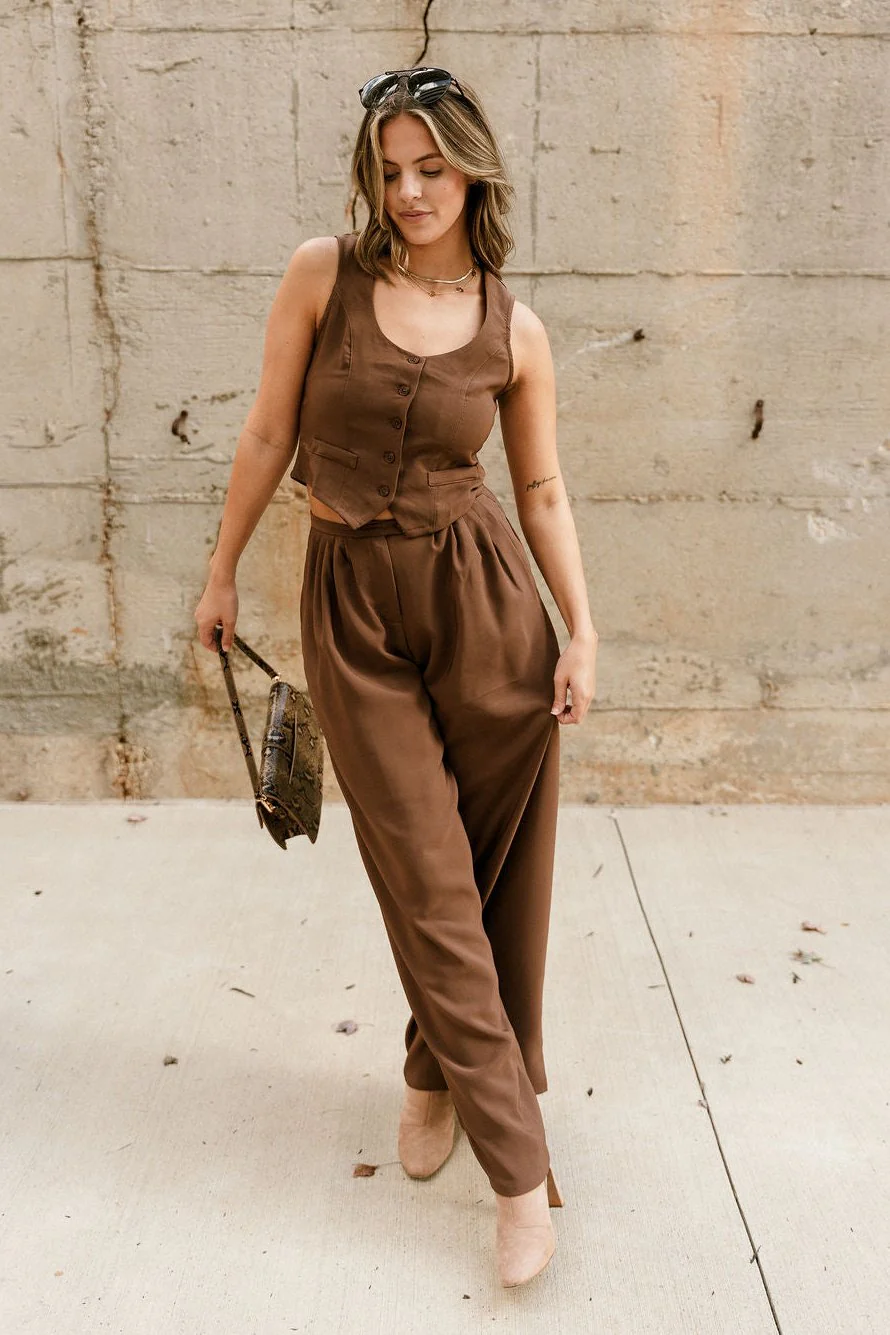 Cleo Brown Wide Leg Pants - Image 5