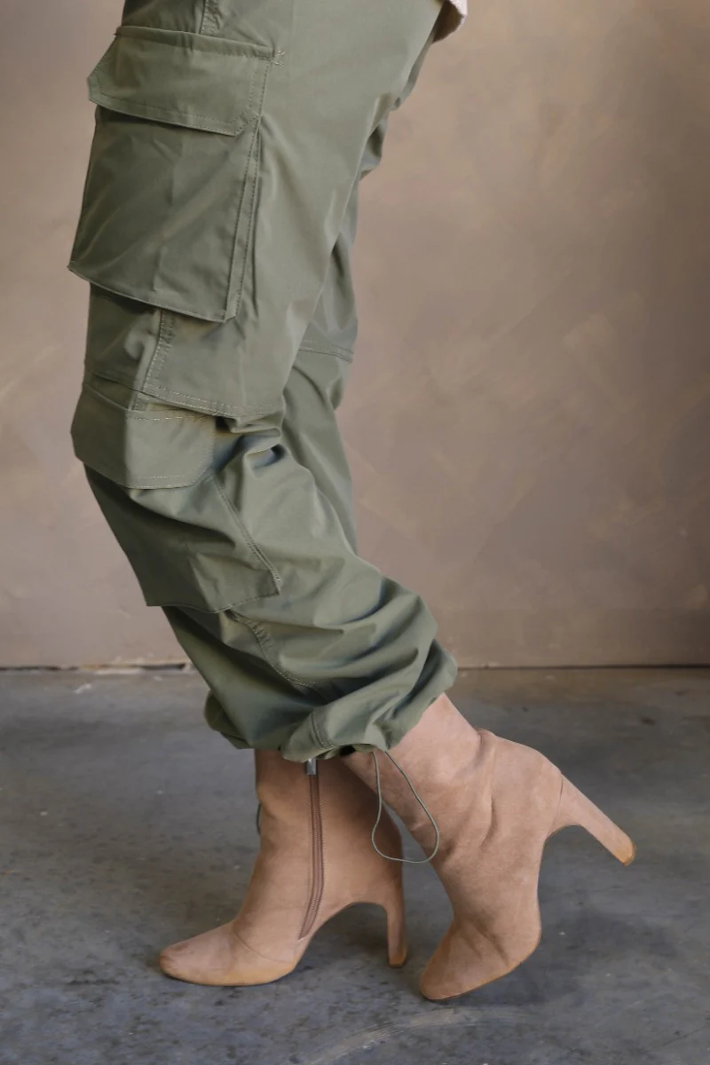 Cleo Olive Parachute Cargo Pants - Image 5