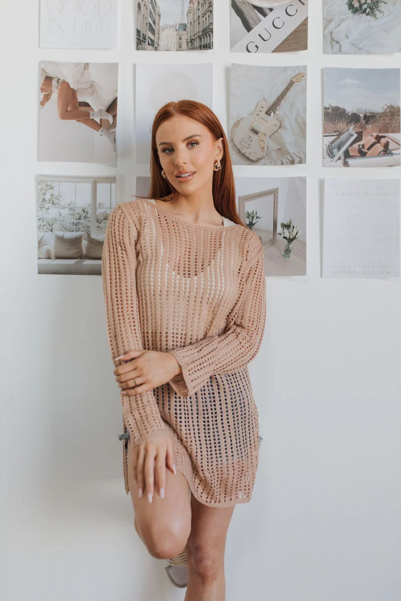 Coast to Coast Cover Up in Taupe - Image 2
