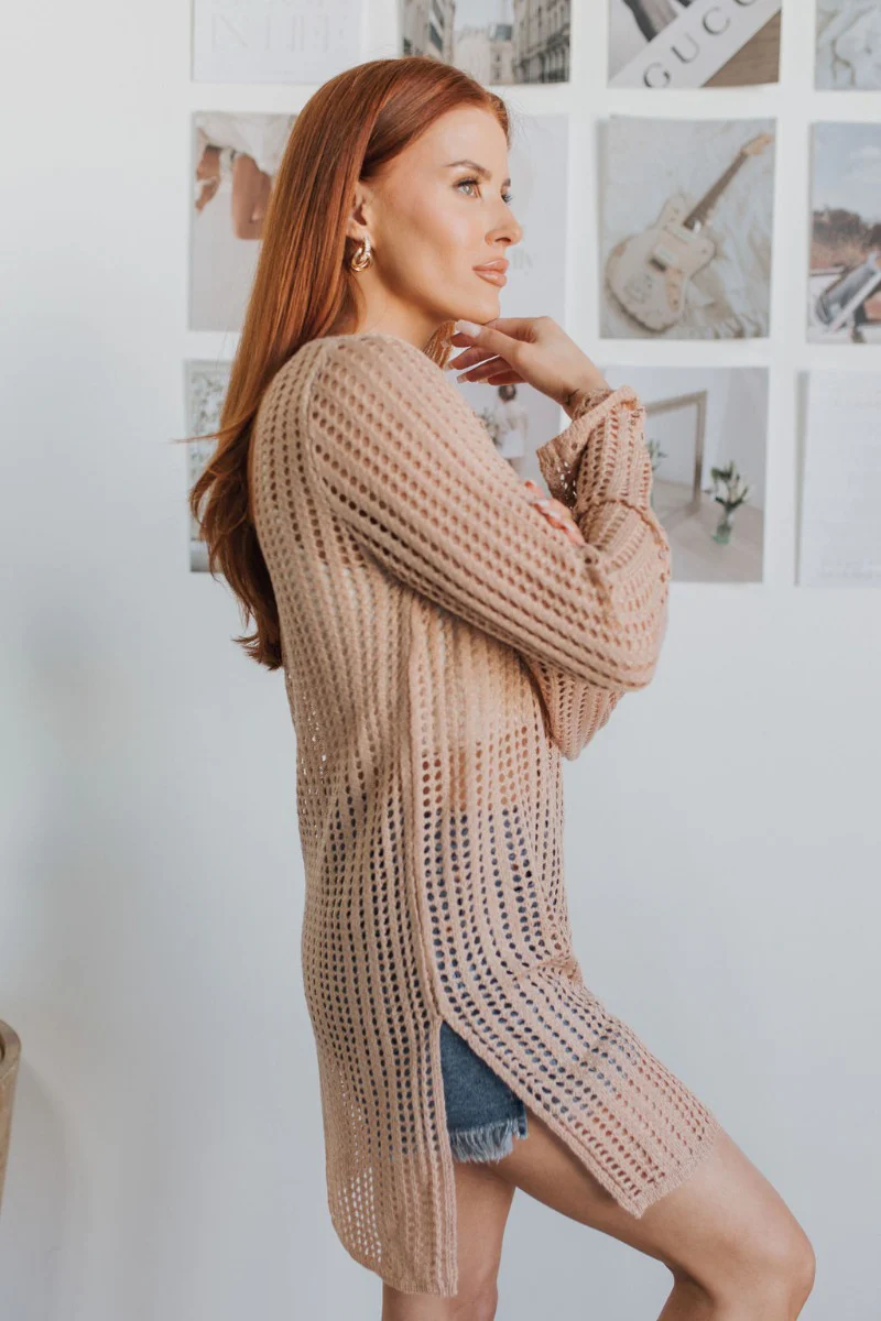 Coast to Coast Cover Up in Taupe - Image 3
