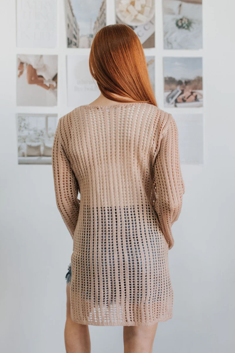Coast to Coast Cover Up in Taupe - Image 5