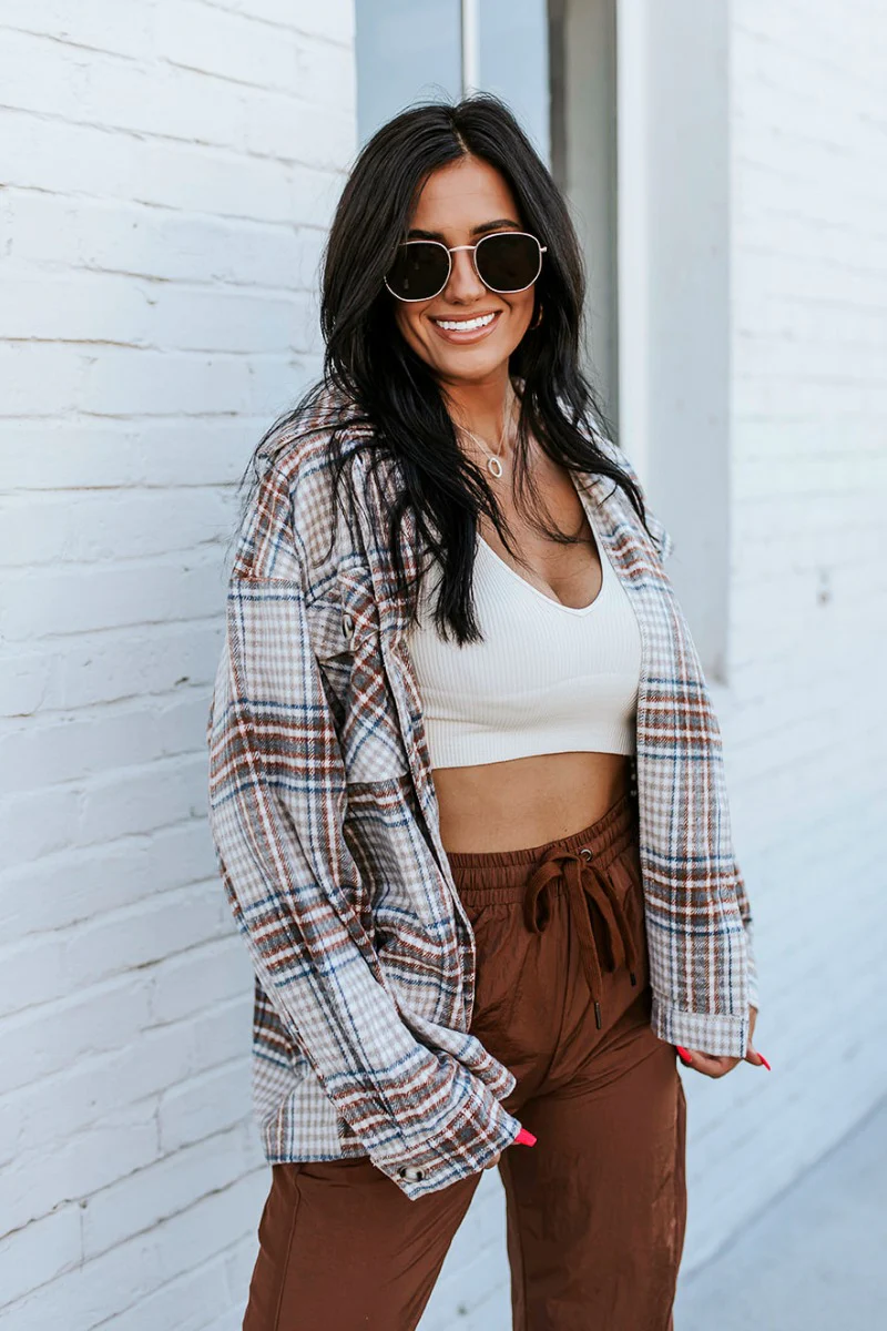 Coffee Date Plaid Shacket - Image 3