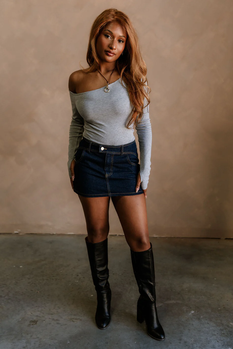 Colbie Dark Wash Denim Mini Skirt
