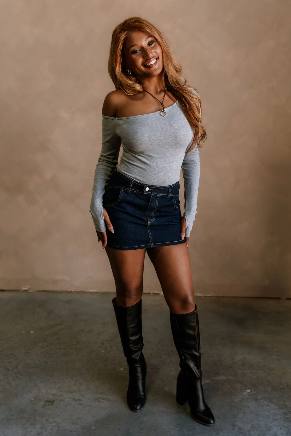 Colbie Dark Wash Denim Mini Skirt - Image 2
