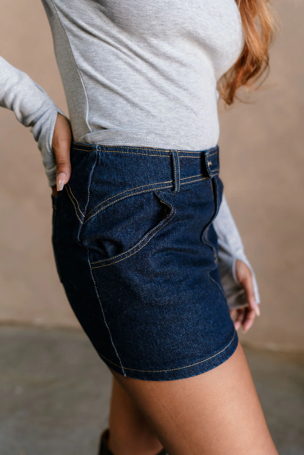 Colbie Dark Wash Denim Mini Skirt - Image 5