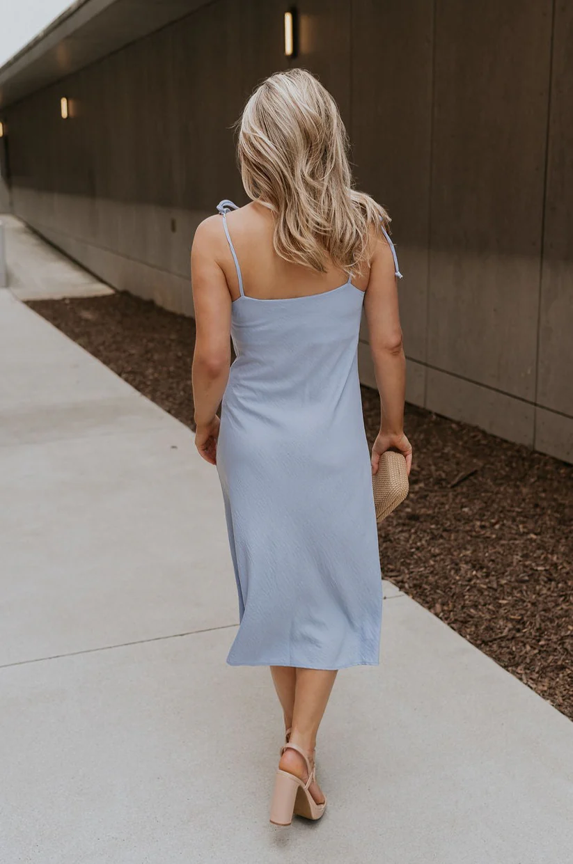Colette Light Blue Midi Dress - Image 9