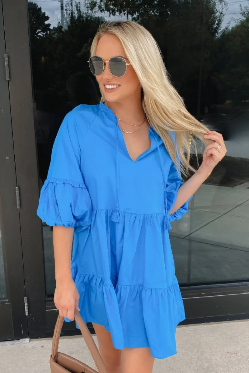 Comfort Zone Dress In Blue