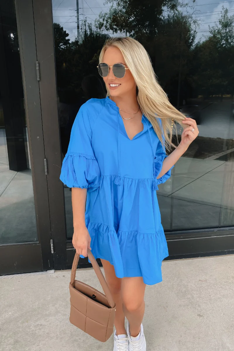 Comfort Zone Dress In Blue - Image 3
