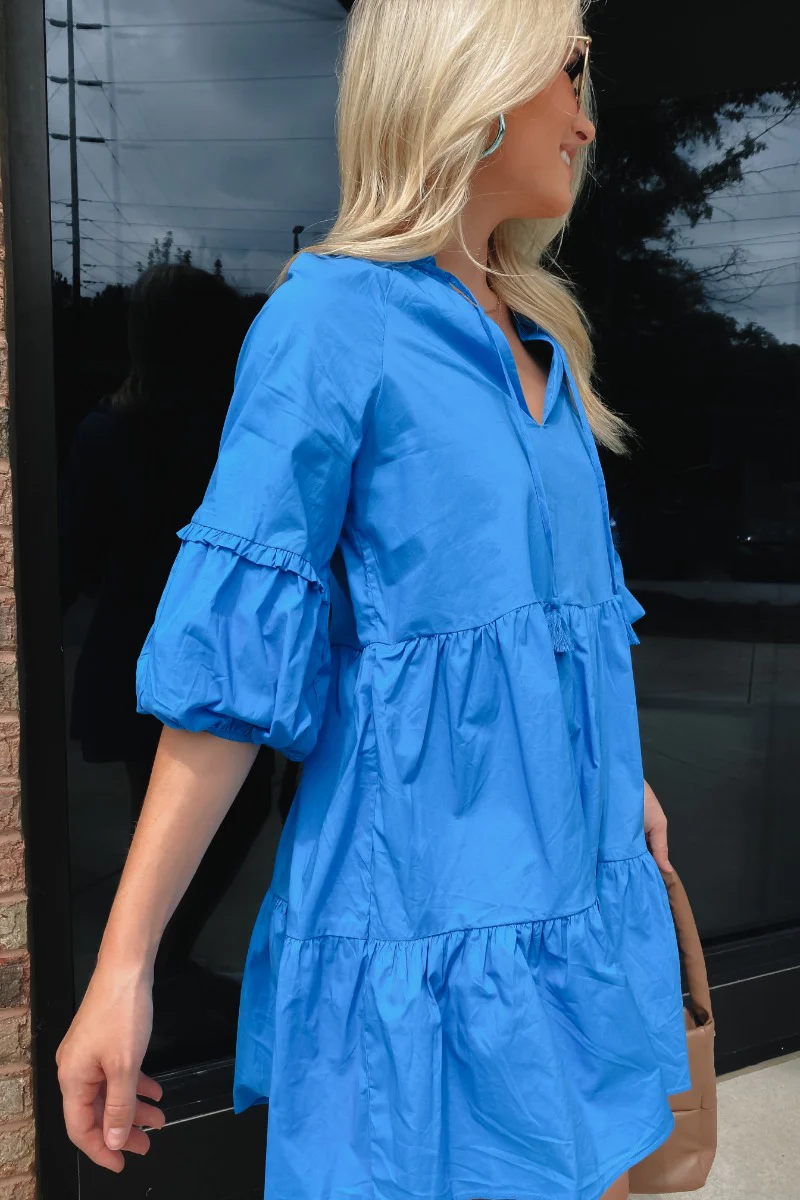 Comfort Zone Dress In Blue - Image 4