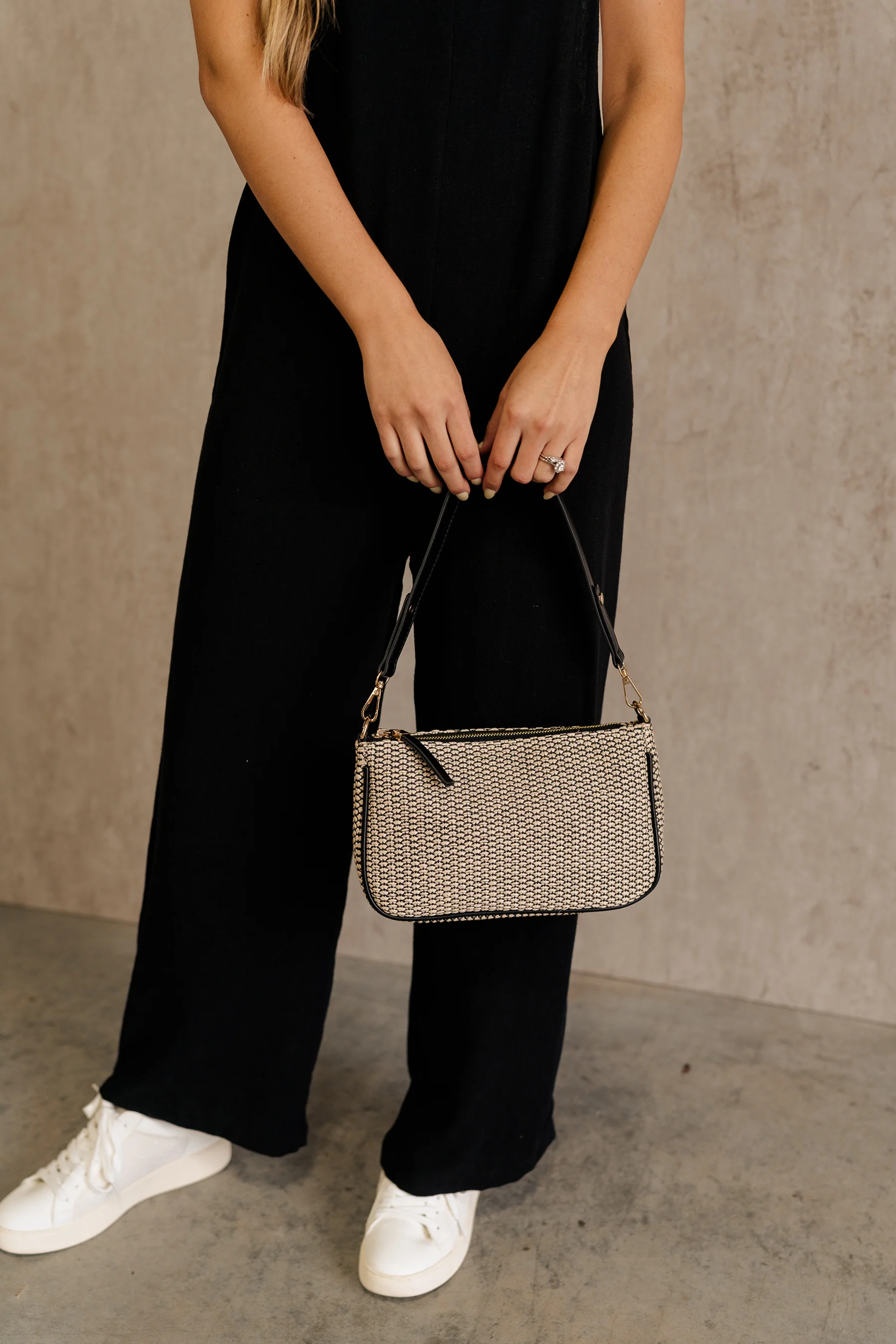 Haven Black & Natural Woven Purse - Image 2