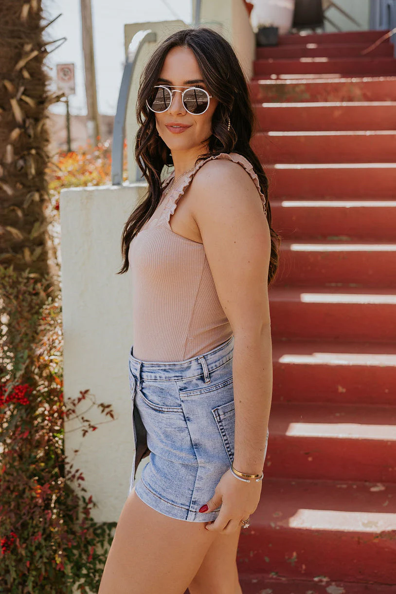 Maya Washed Denim Skort - Image 5
