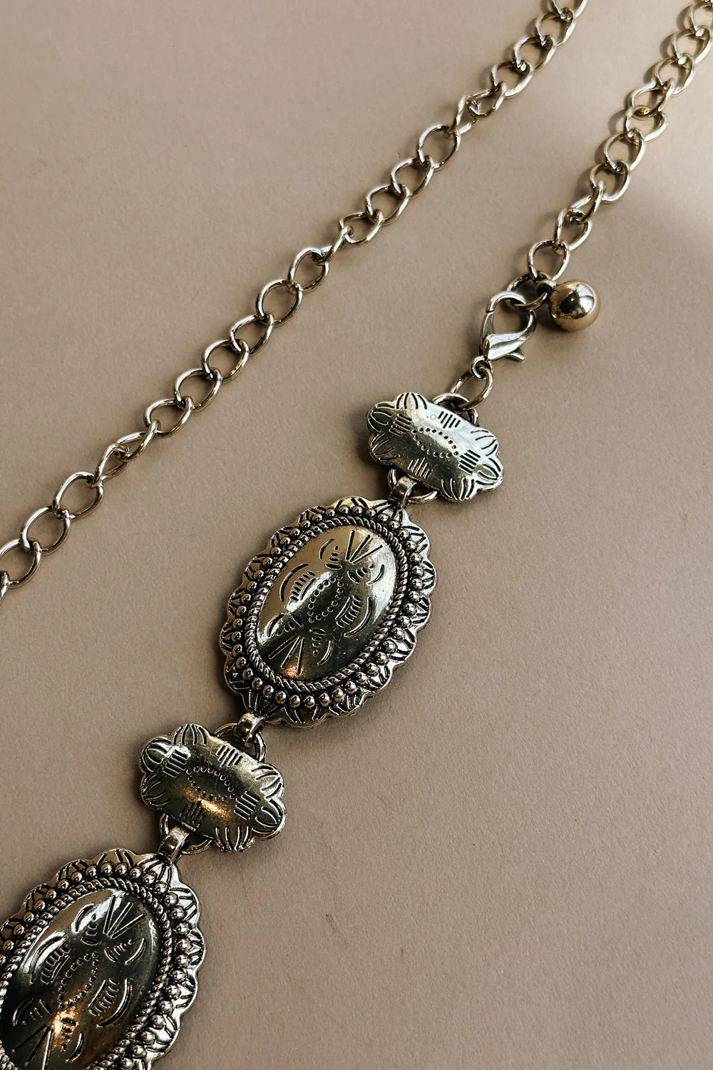 Cora Gold Western Scalloped Medallion Chain Belt
