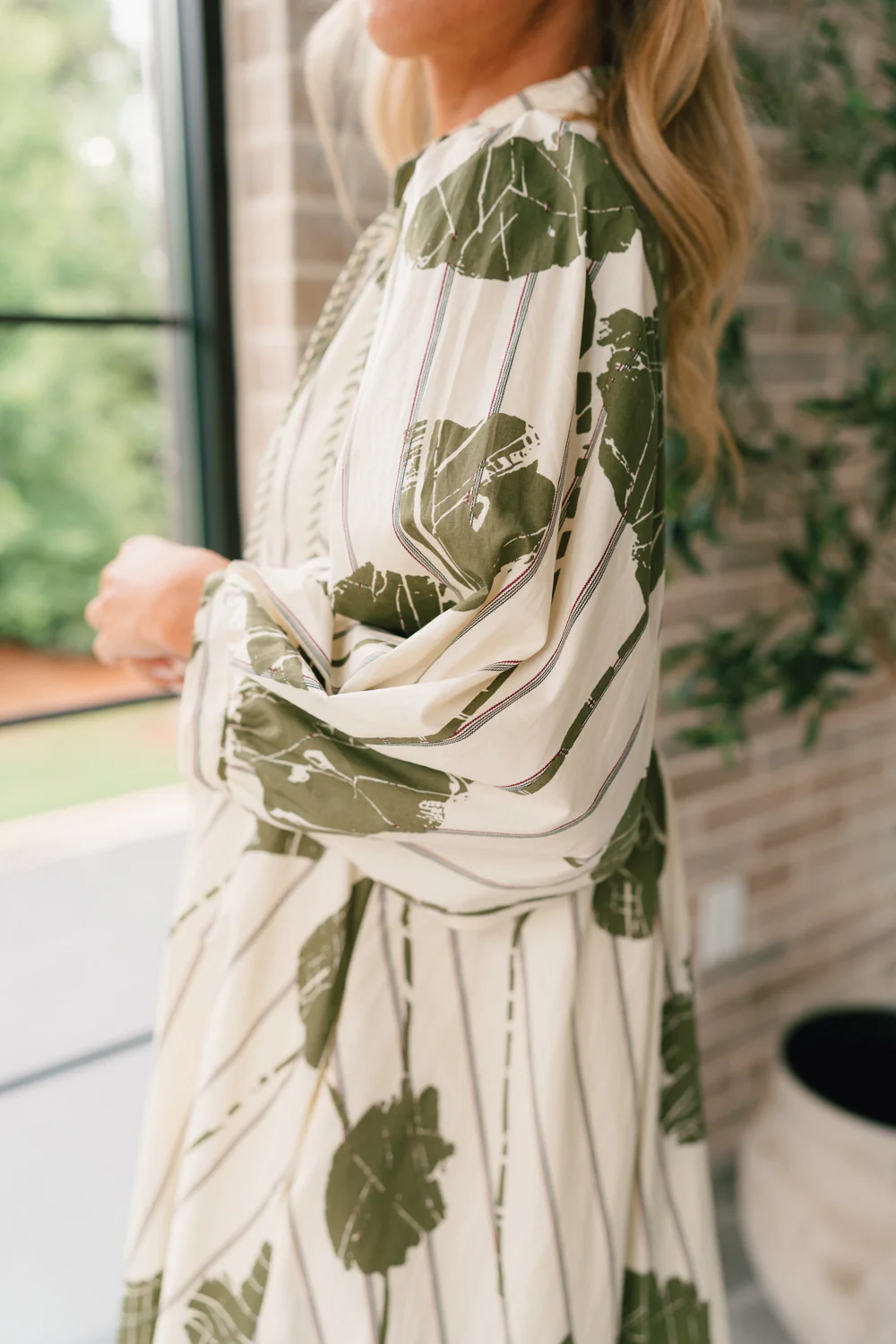 Coraline Cream & Olive Floral Mini Dress - Image 7