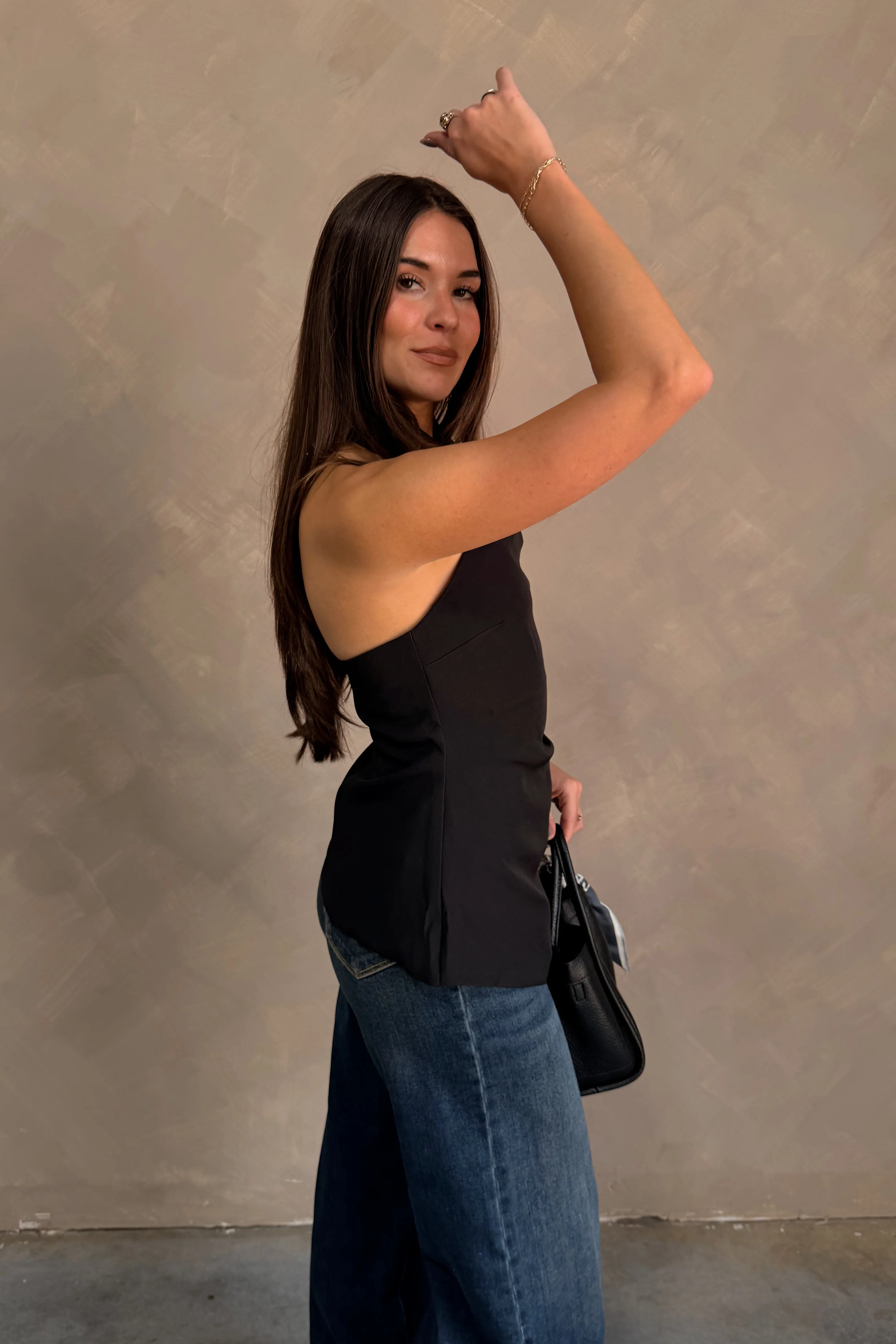 Cordelia Black & Gold Halter Tank Top - Image 4