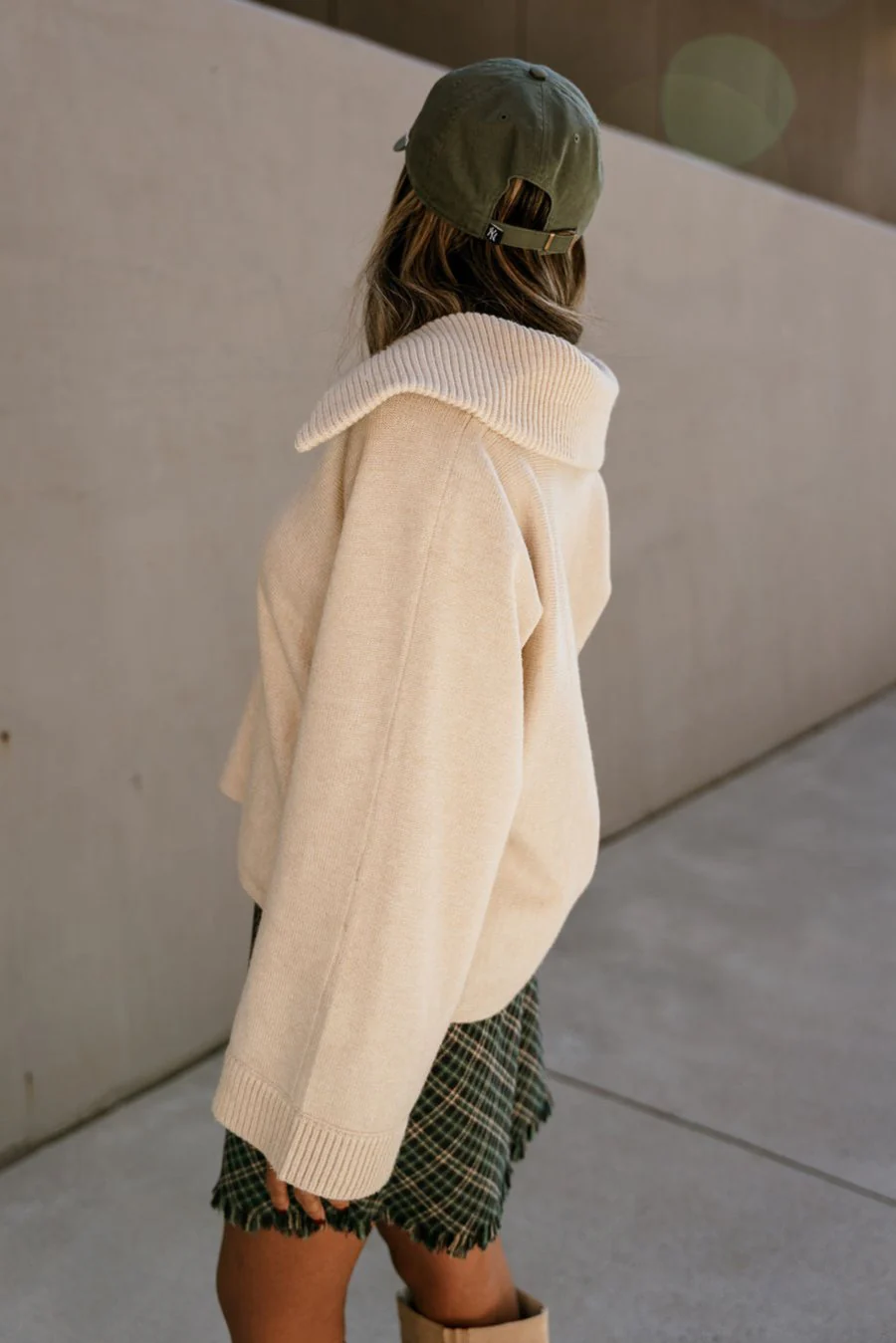 Corinne Cream Collar Long Sleeve Sweater - Image 3