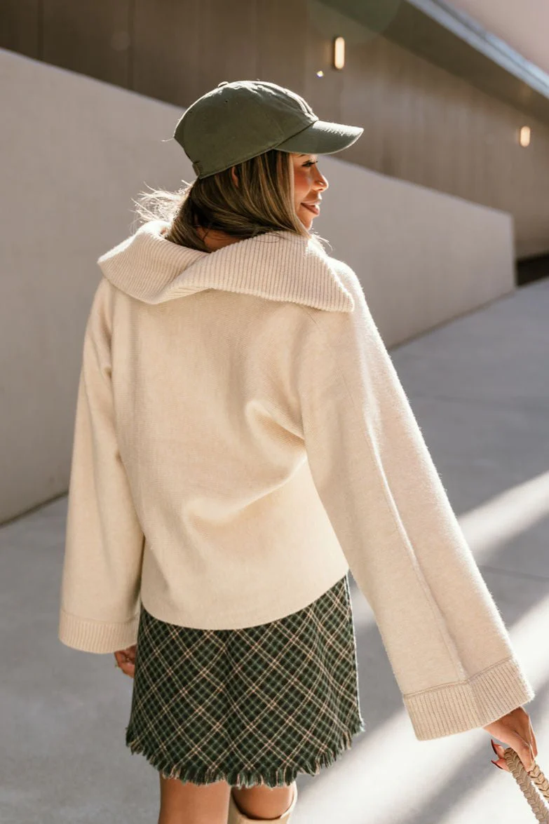 Corinne Cream Collar Long Sleeve Sweater - Image 6