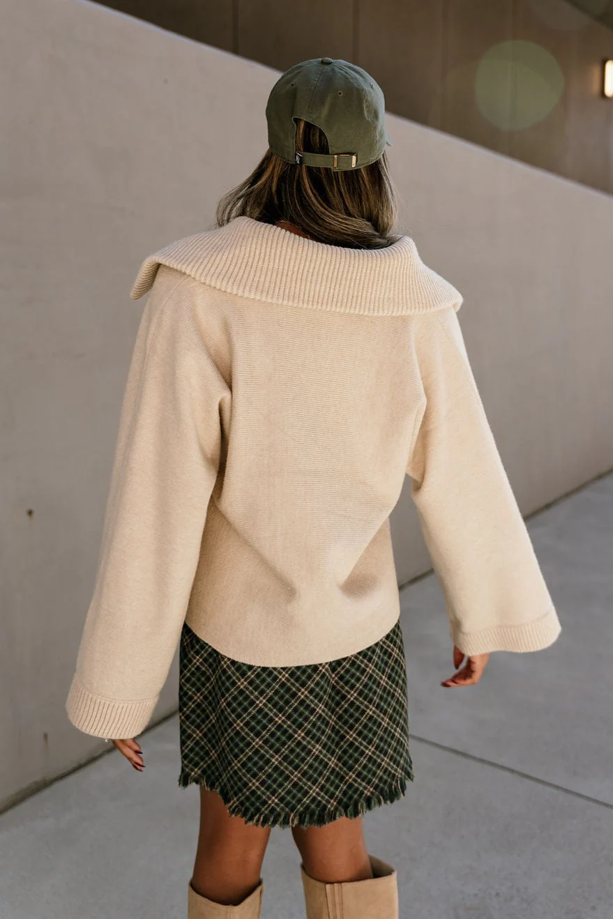 Corinne Cream Collar Long Sleeve Sweater - Image 7