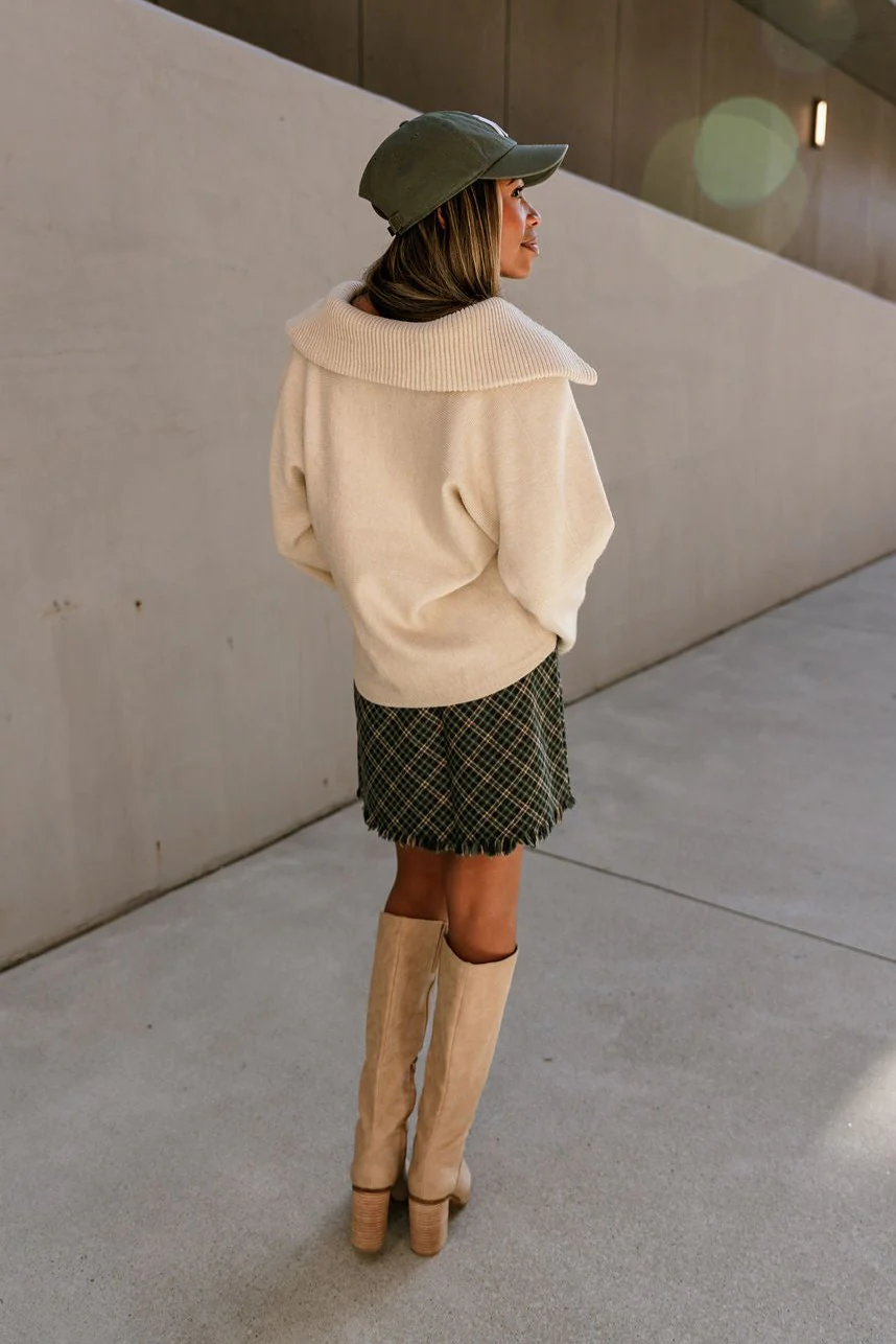 Corinne Cream Collar Long Sleeve Sweater - Image 8