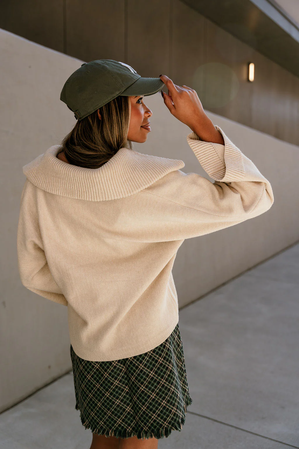 Corinne Cream Collar Long Sleeve Sweater - Image 9