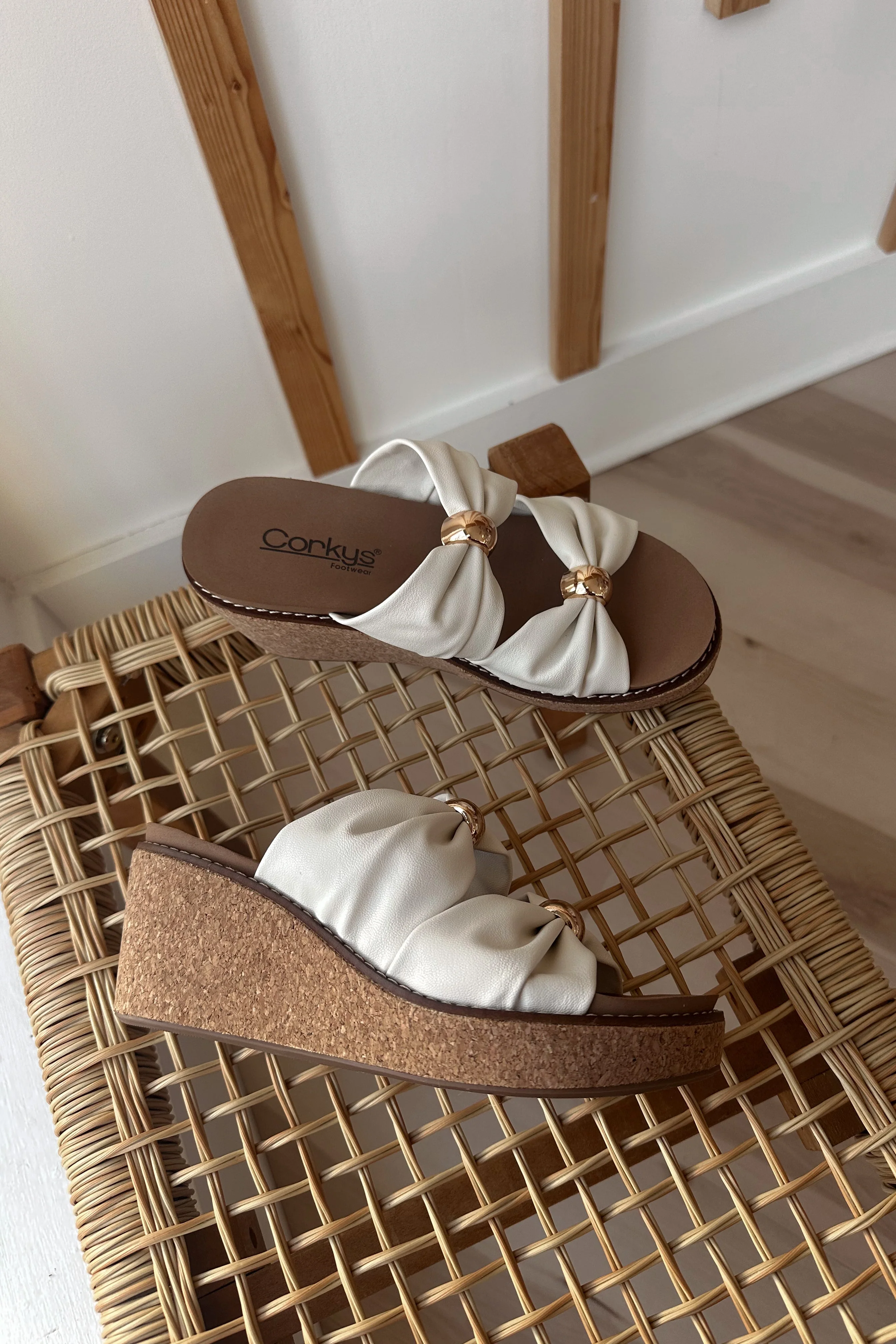 Corkys Miss Understood Ivory Wedge Sandal