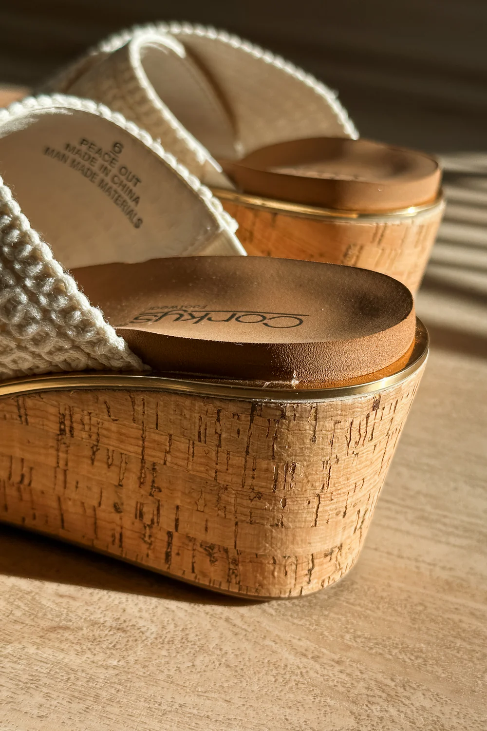 Corkys Peace Out Ivory Wedge Sandal - Image 4