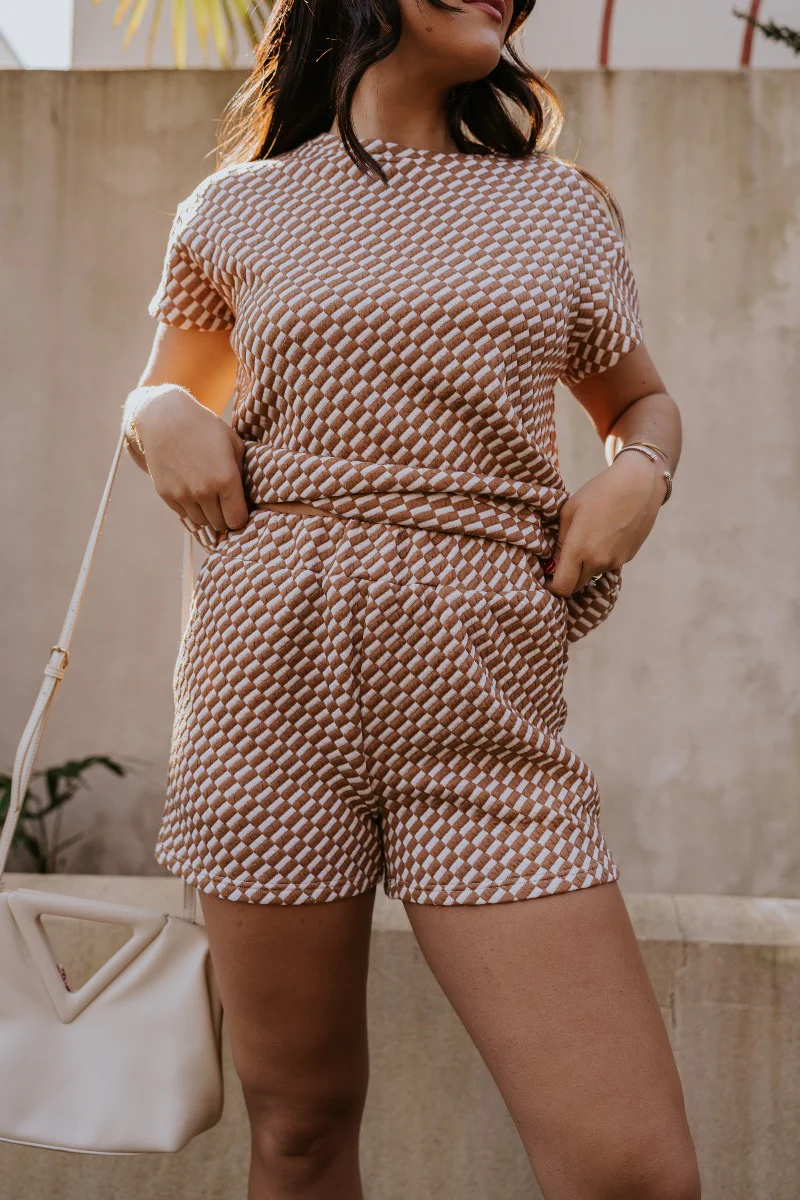 Corsica Knit Checkered Shorts - Image 4
