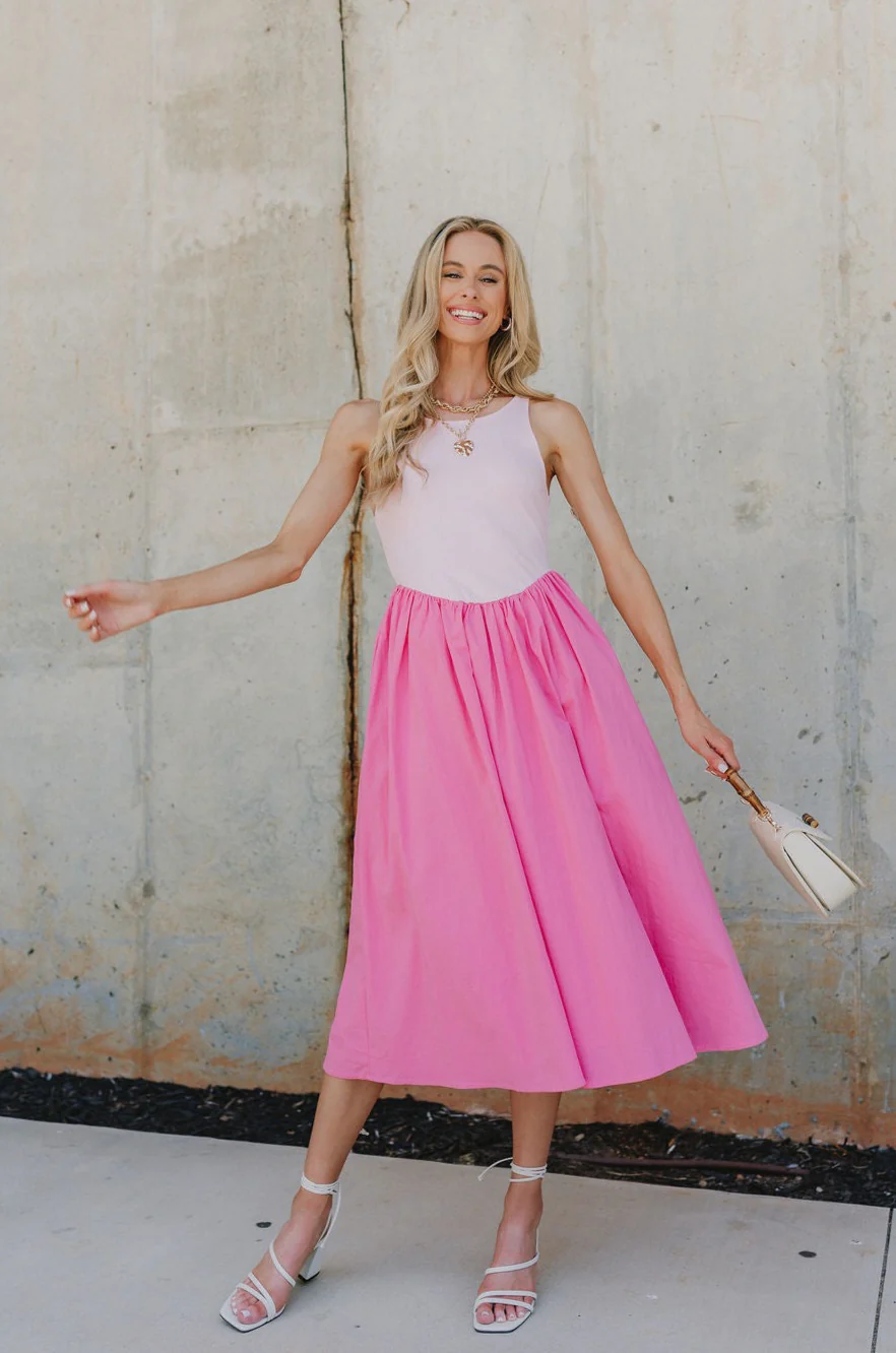 Courtney Pink Midi Dress - Image 2