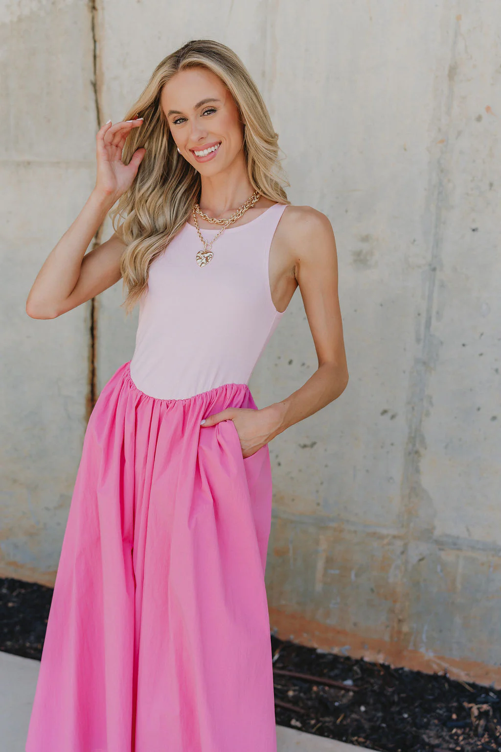 Courtney Pink Midi Dress - Image 3