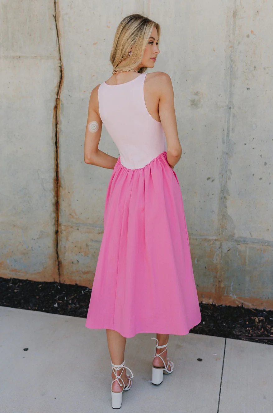 Courtney Pink Midi Dress - Image 4