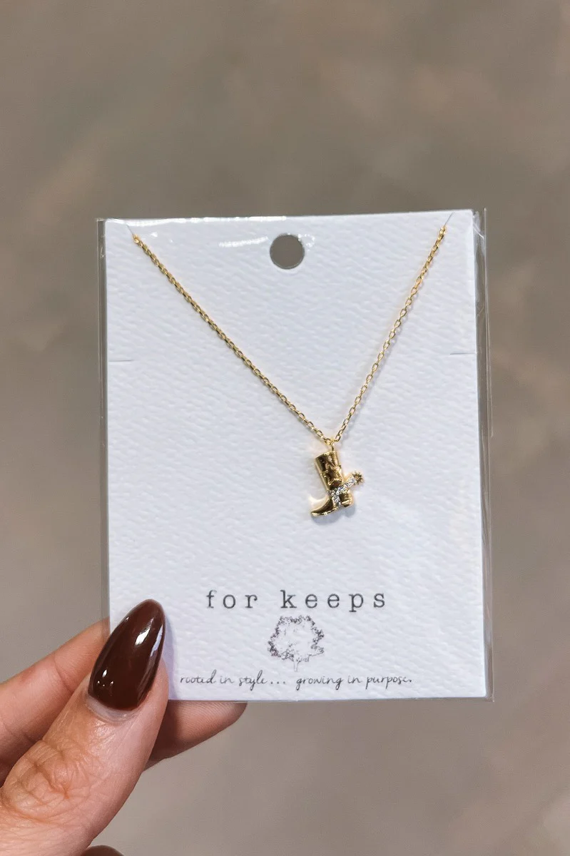 Cowgirl Boot Gold Dipped Necklace