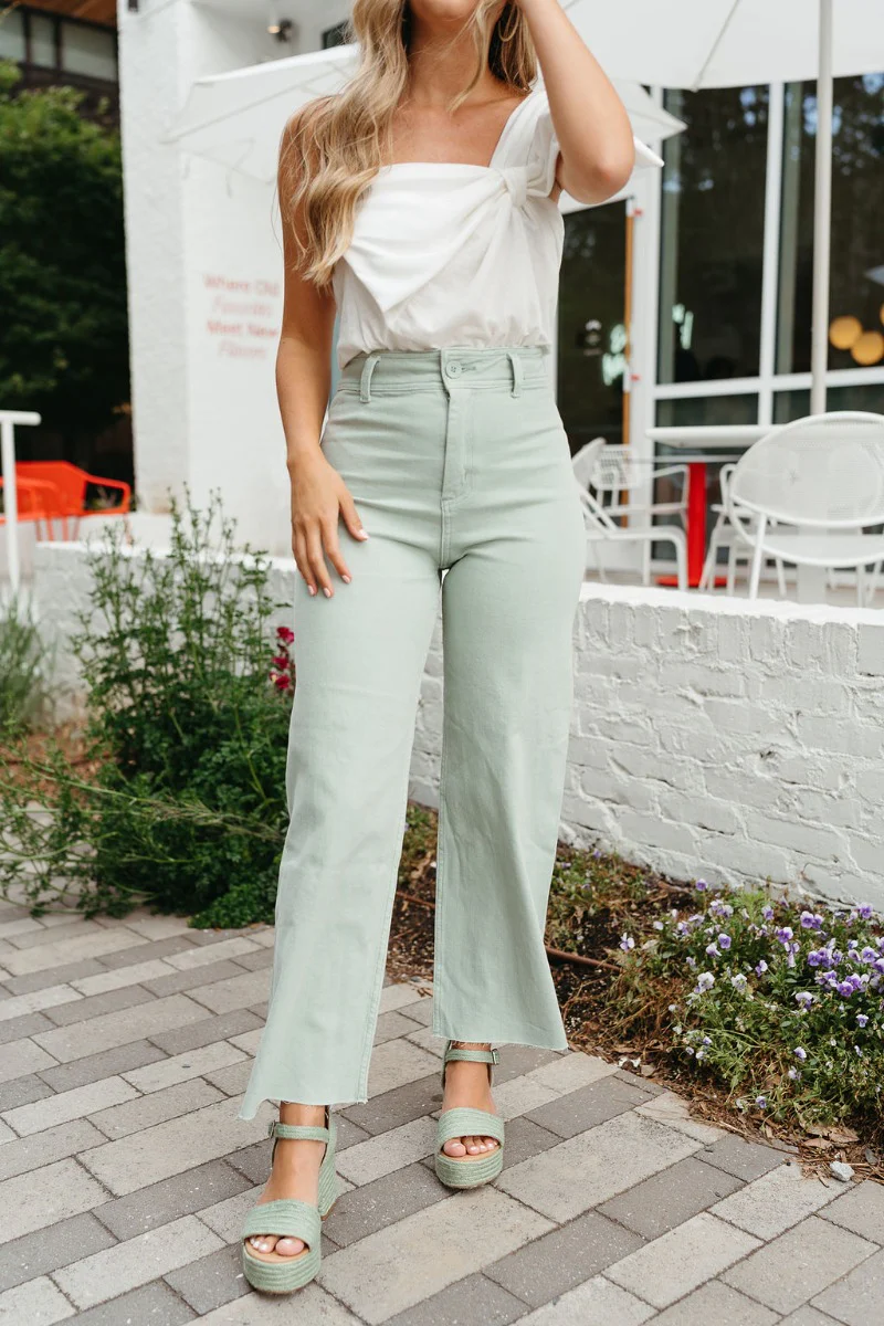 Cross Road Jeans in Mint Green