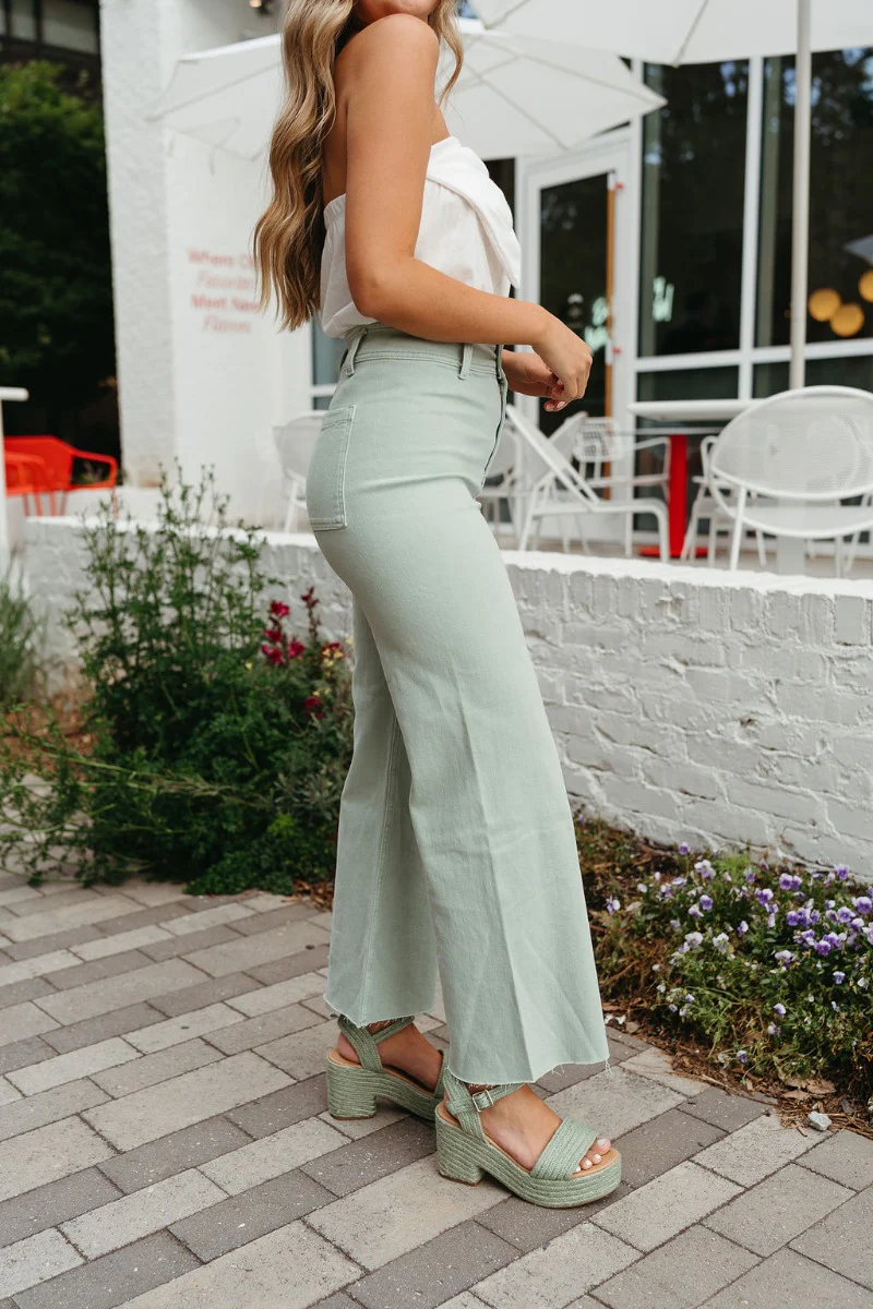 Cross Road Jeans in Mint Green - Image 2