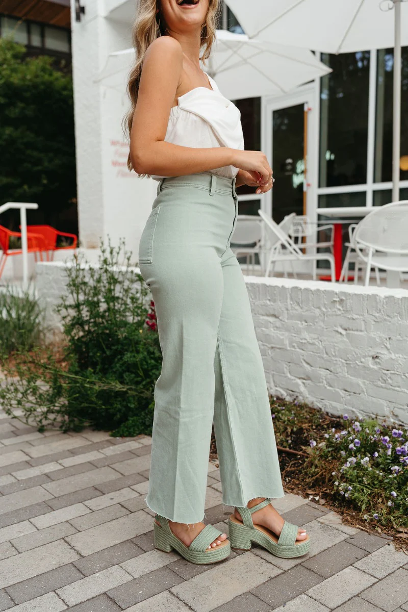 Cross Road Jeans in Mint Green - Image 3