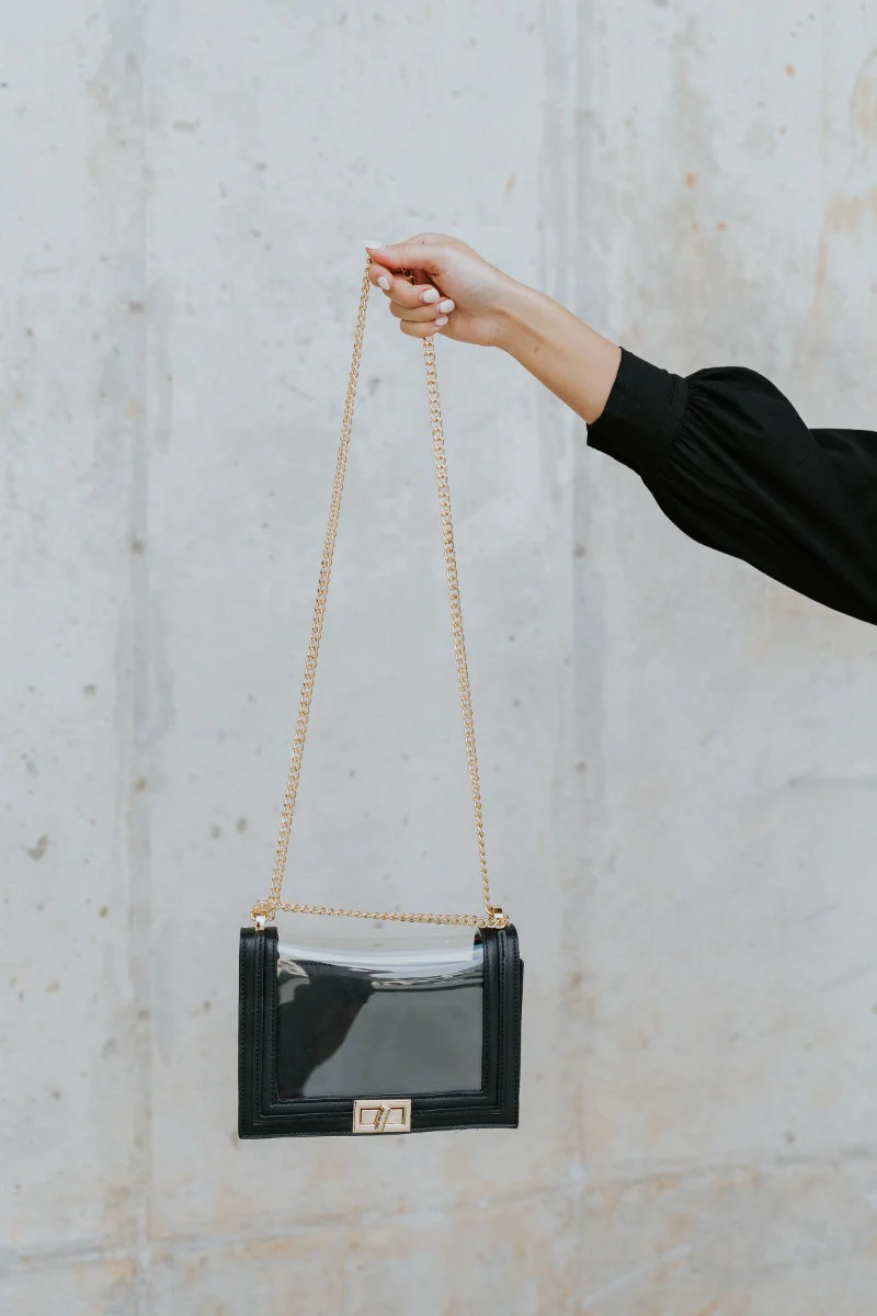 Crystal Clear Purse In Black - Image 4