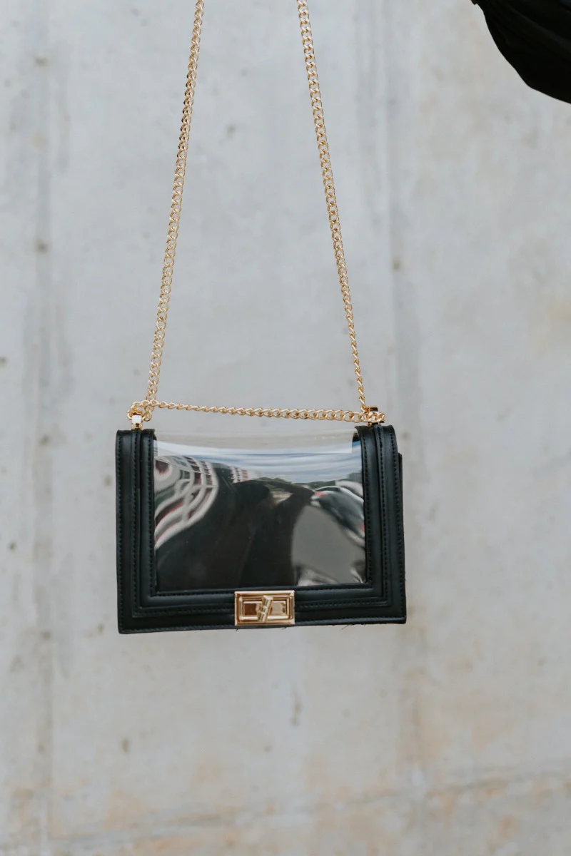 Crystal Clear Purse In Black - Image 5
