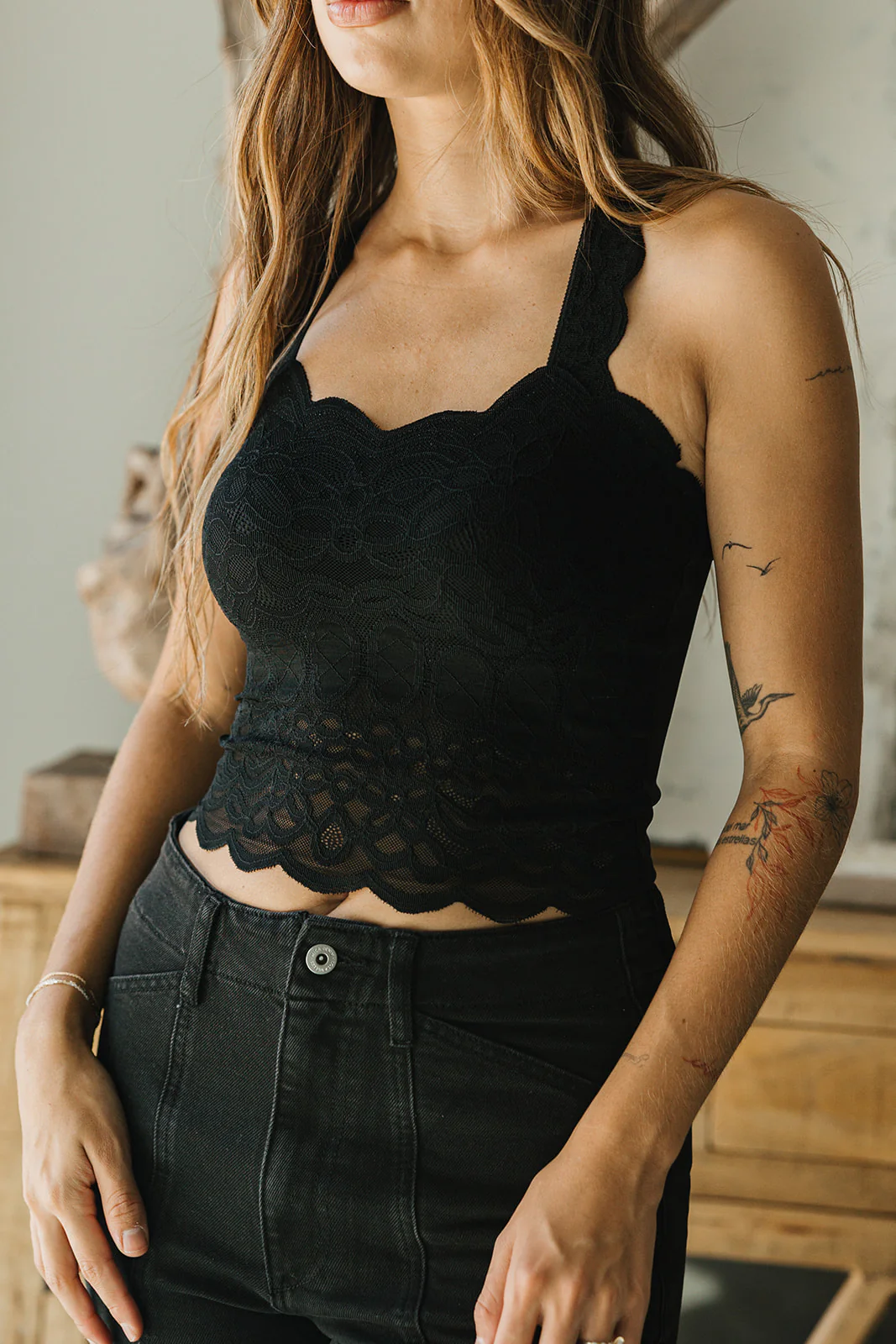 Cynthia Black Lace Brami Tank - Image 2