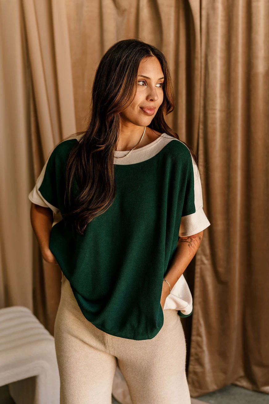 Cynthia Color Block Short Sleeve Top