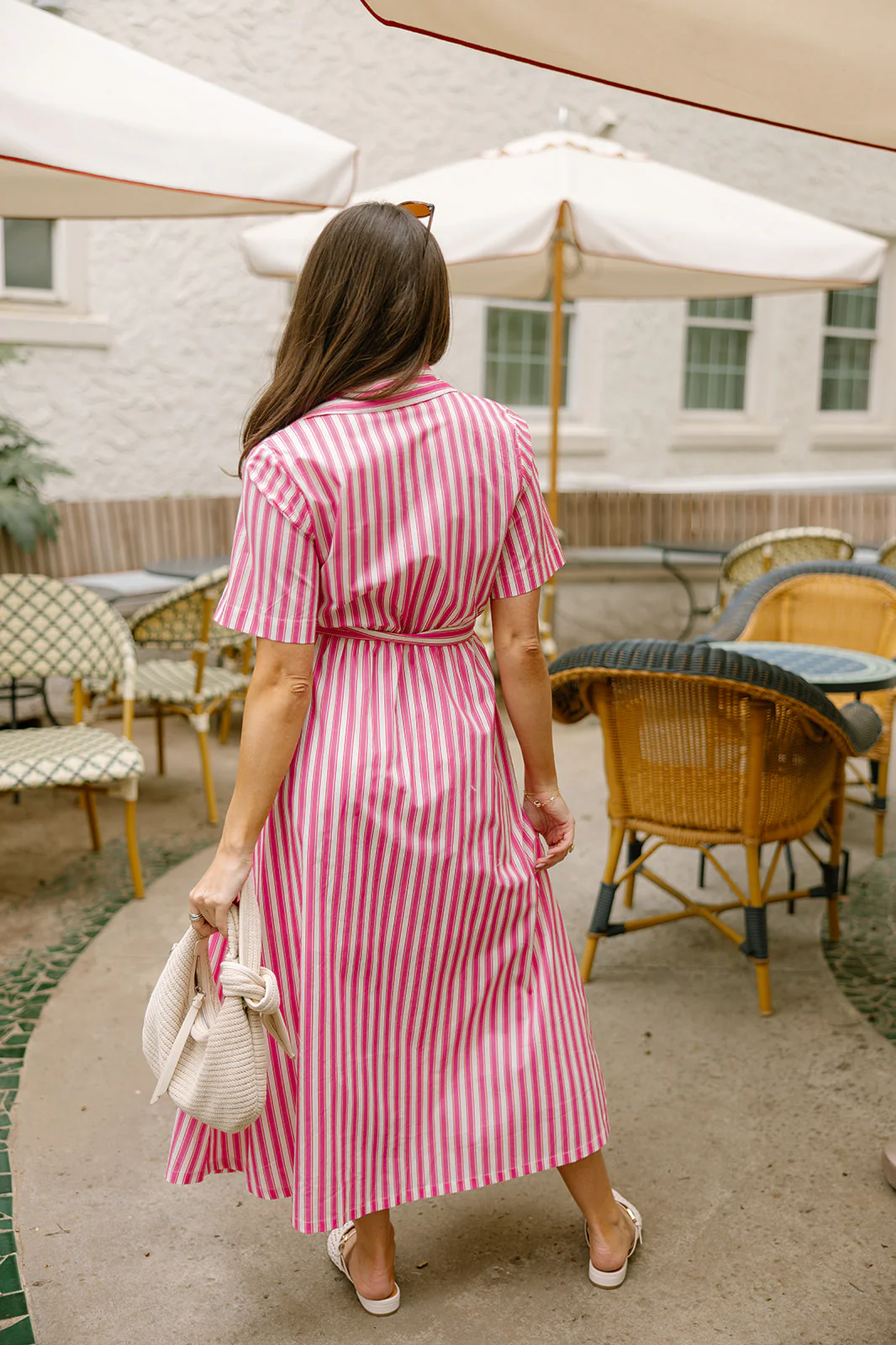 Juliette Stripe Button Up Midi Dress - Image 4